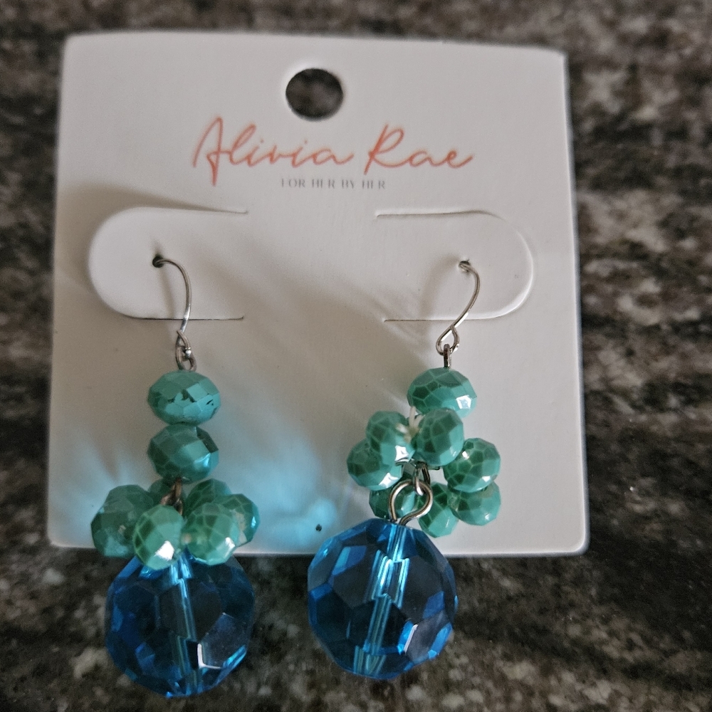 Olivia Rae Blue and Green Beaded Earrings